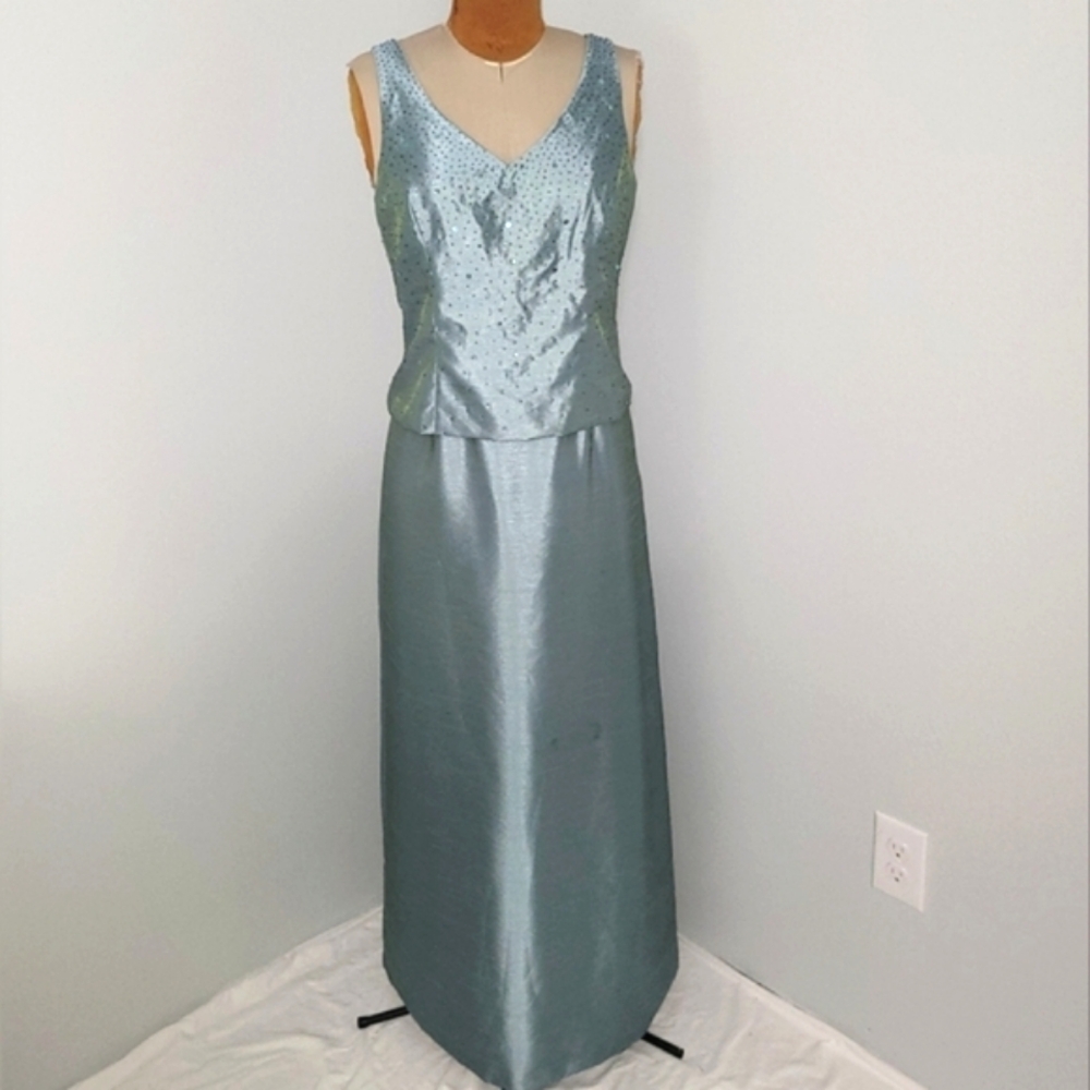 Alex Evenings Two Piece Maxi Scoop Neck Gown